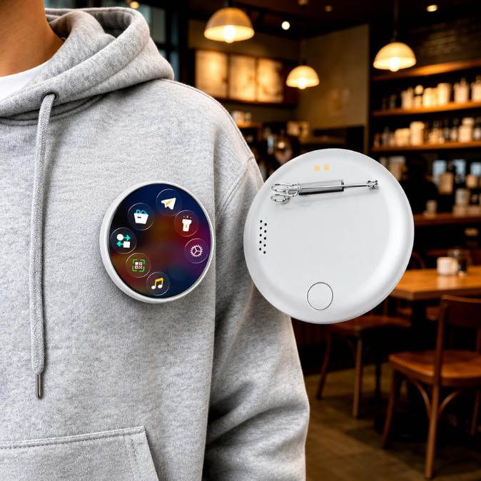 Smart Digital Badge Pin with 1.7" HD Screen